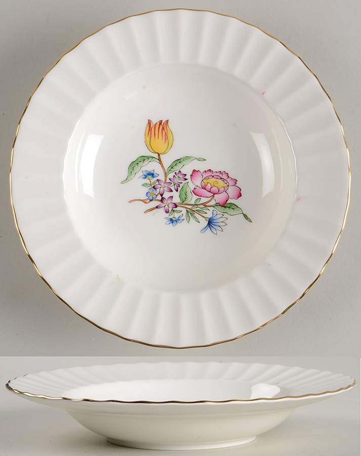 Indian Sprays Rim Soup Bowl by Royal Worcester-1
