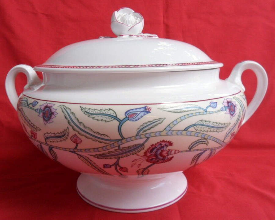 Jacobean Floral Tureen &  Lid by Royal Worcester-1