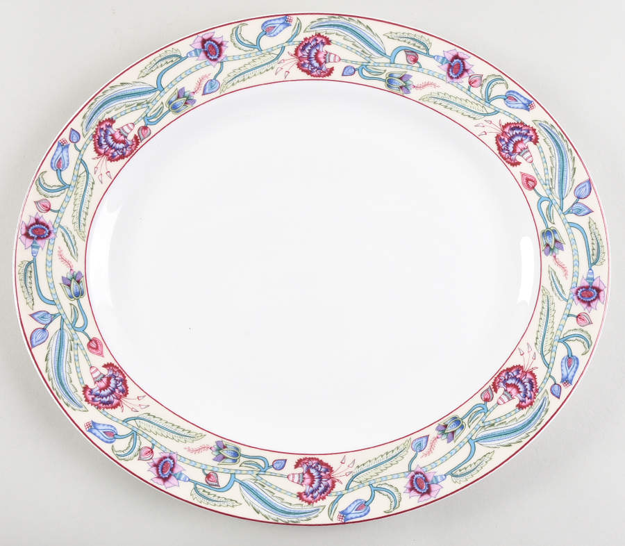 Jacobean Floral 13" Oval Serving Platter by Royal Worcester-1