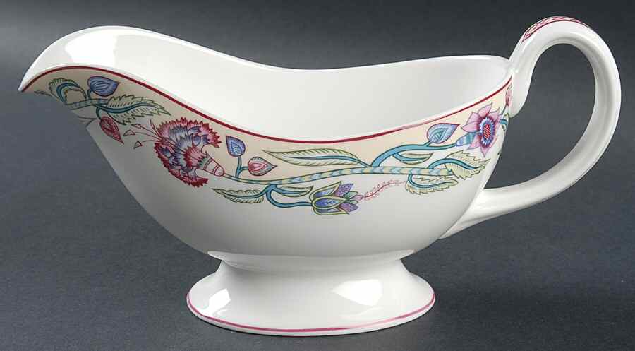 Jacobean Floral Gravy Boat by Royal Worcester-1