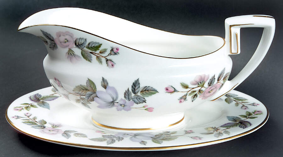 June Garland Gravy Boat & Underplate by Royal Worcester-1