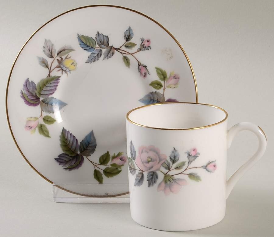 June Garland Flat Demitasse Cup & Saucer Set by Royal Worcester-1