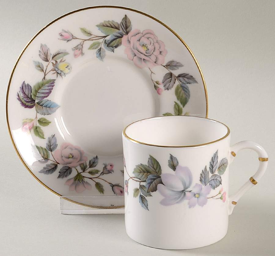 June Garland Flat Demitasse Cup & Saucer Set by Royal Worcester-1