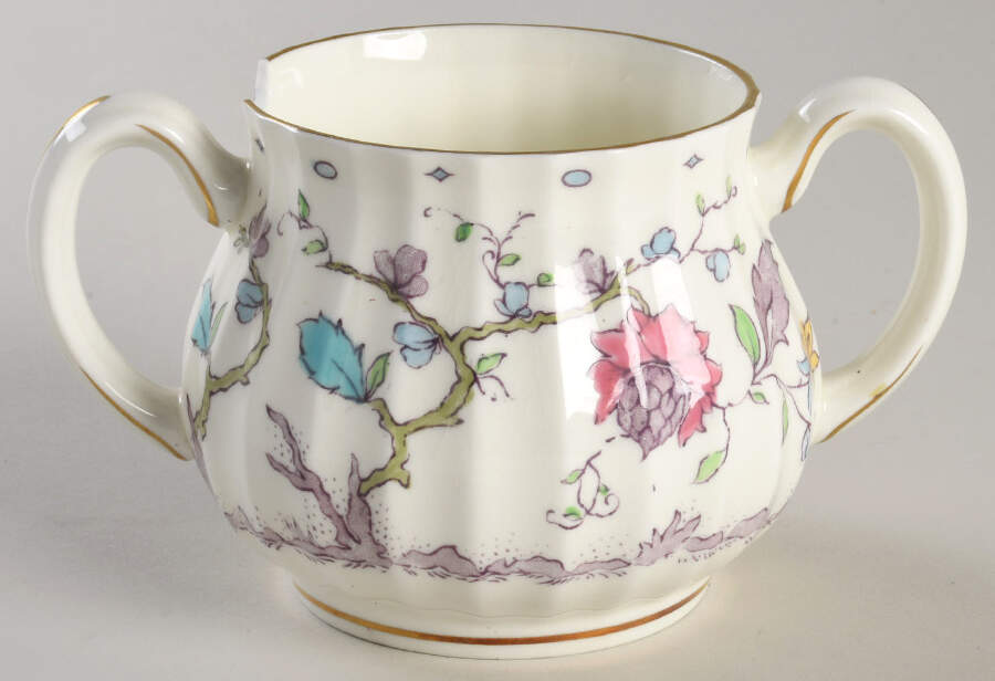 Kashmir (Ribbed) Sugar Bowl No Lid by Royal Worcester-1