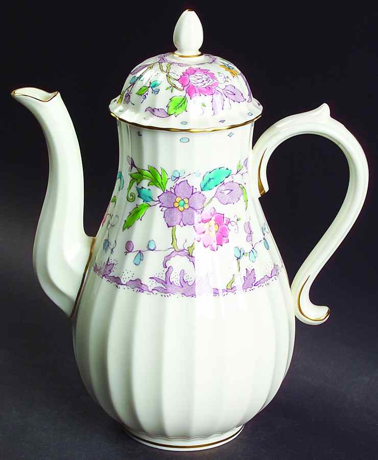 Kashmir (Ribbed) Mini Coffee Pot & Lid by Royal Worcester-1