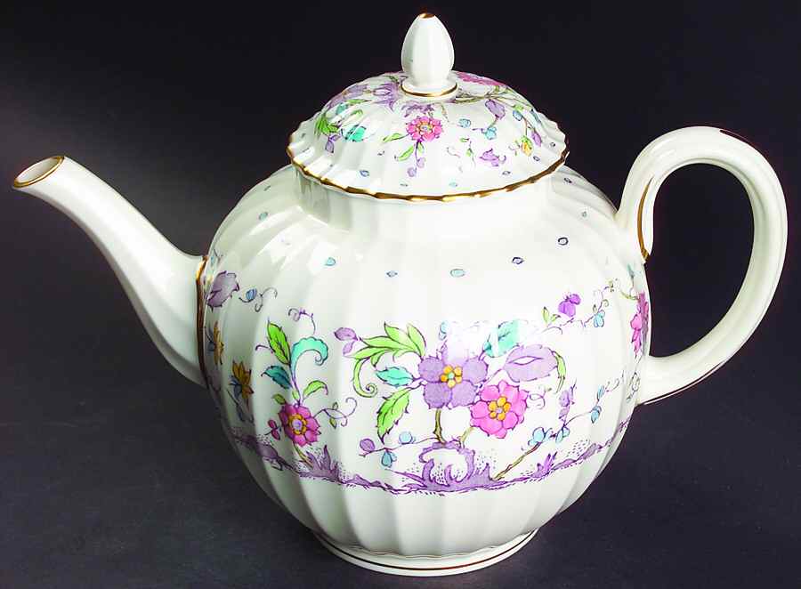 Kashmir (Ribbed) Teapot & Lid by Royal Worcester-1