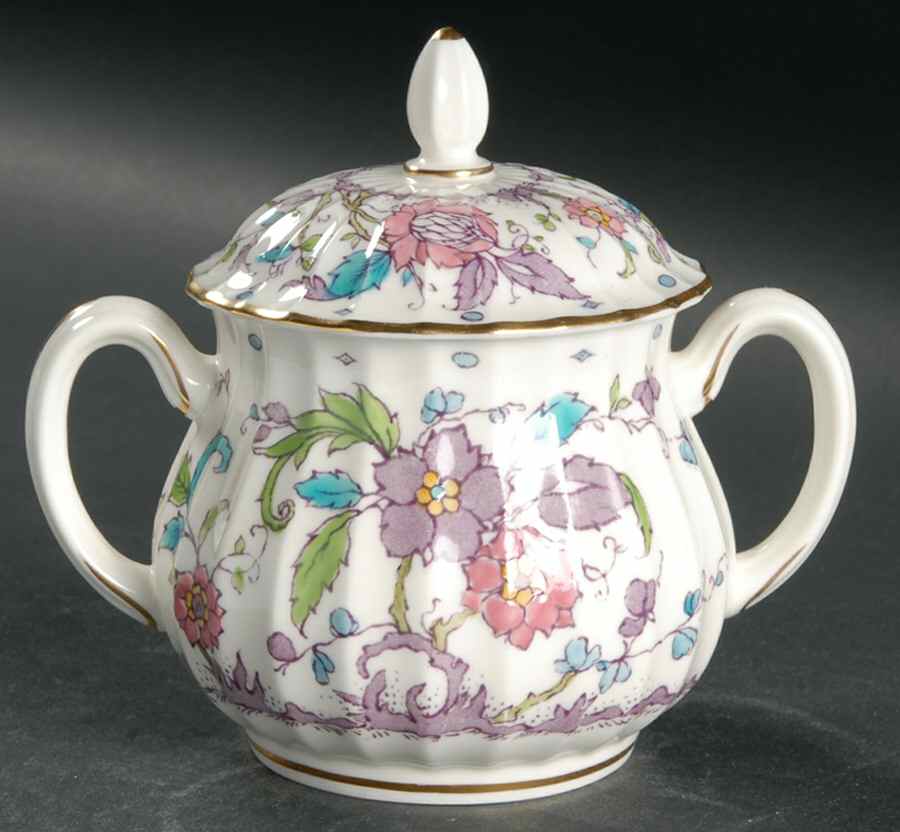 Kashmir (Ribbed) Sugar Bowl & Lid by Royal Worcester-1