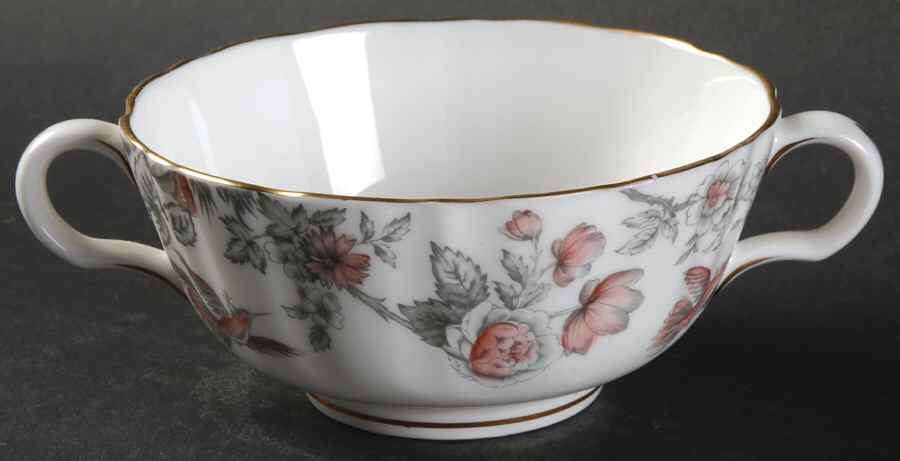Lakme Pink and Gray Flat Cream Soup Bowl by Royal Worcester-1