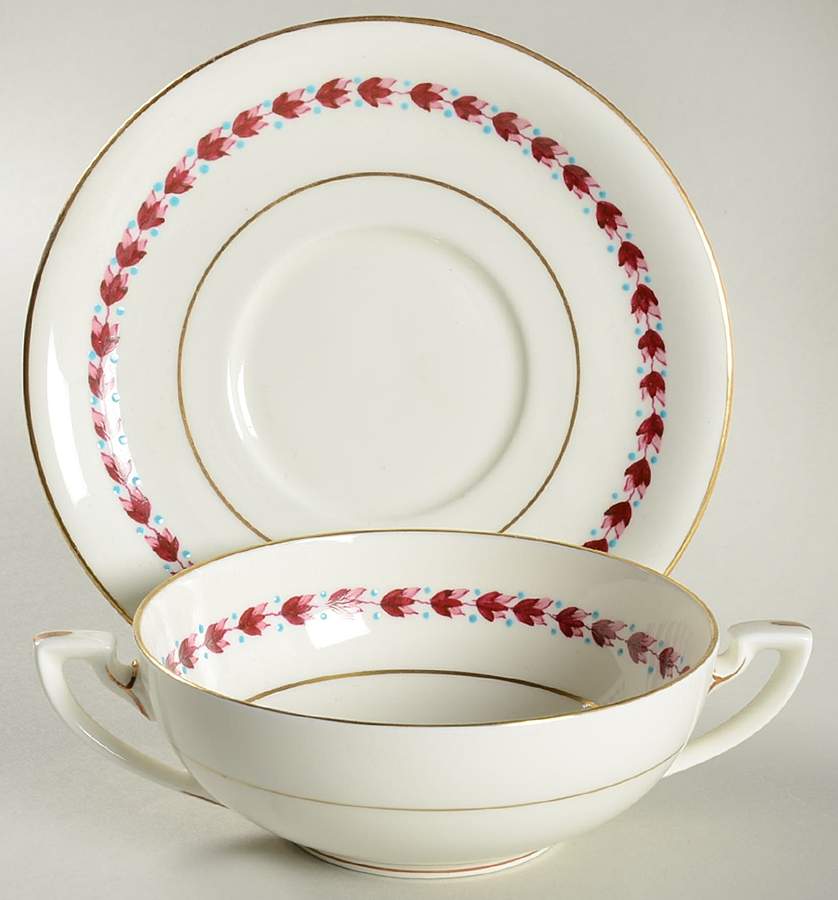 Lareath Flat Cream Soup Bowl & Saucer Set by Royal Worcester-1
