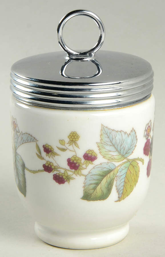 Lavinia (Cream Body, Bone) Egg Coddler & Lid by Royal Worcester-1