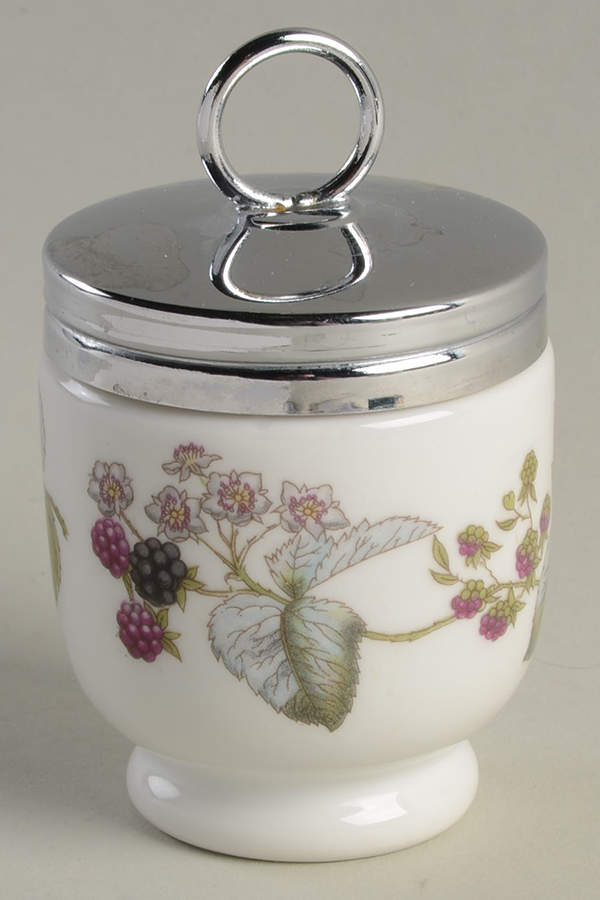 Lavinia (Cream Body, Bone) Egg Coddler & Lid by Royal Worcester-1