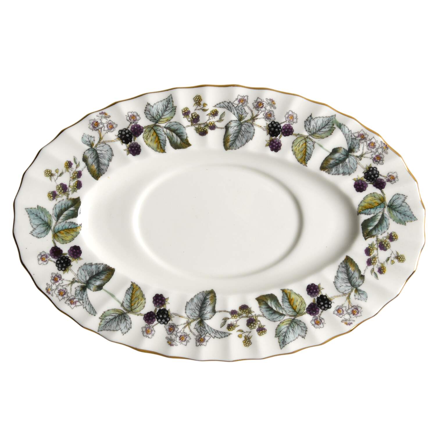 Lavinia (Cream Body, Bone) Underplate for Gravy Boat by Royal Worcester-1
