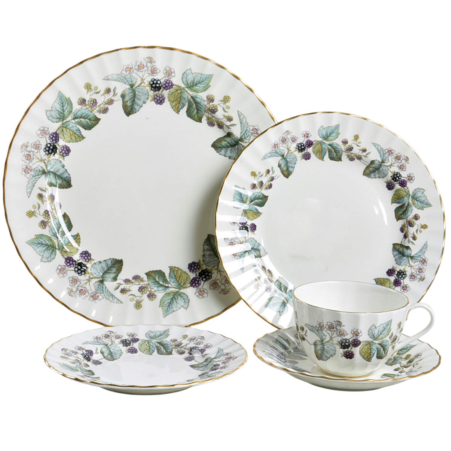 Lavinia (Cream Body, Bone) 40 Piece Estate Set by Royal Worcester-1