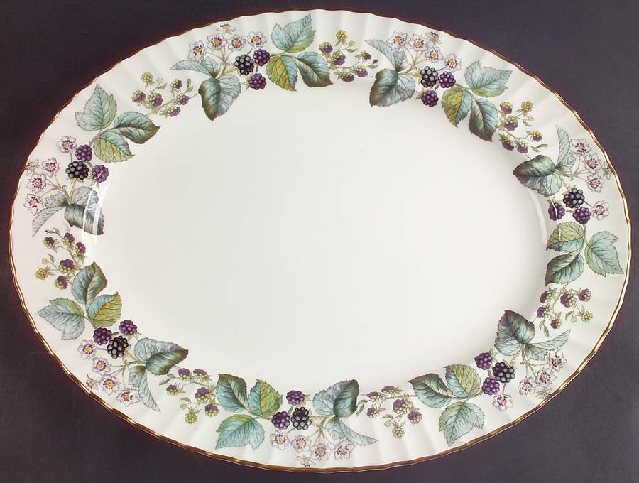 Lavinia (Cream Body, Bone) 17" Oval Serving Platter by Royal Worcester-1