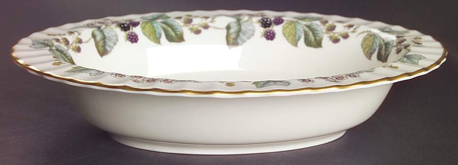 Lavinia (Cream Body, Bone) 10" Oval Vegetable Bowl by Royal Worcester-1