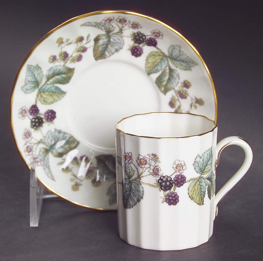 Lavinia (Cream Body, Bone) Flat Demitasse Cup & Saucer Set by Royal Worcester-1