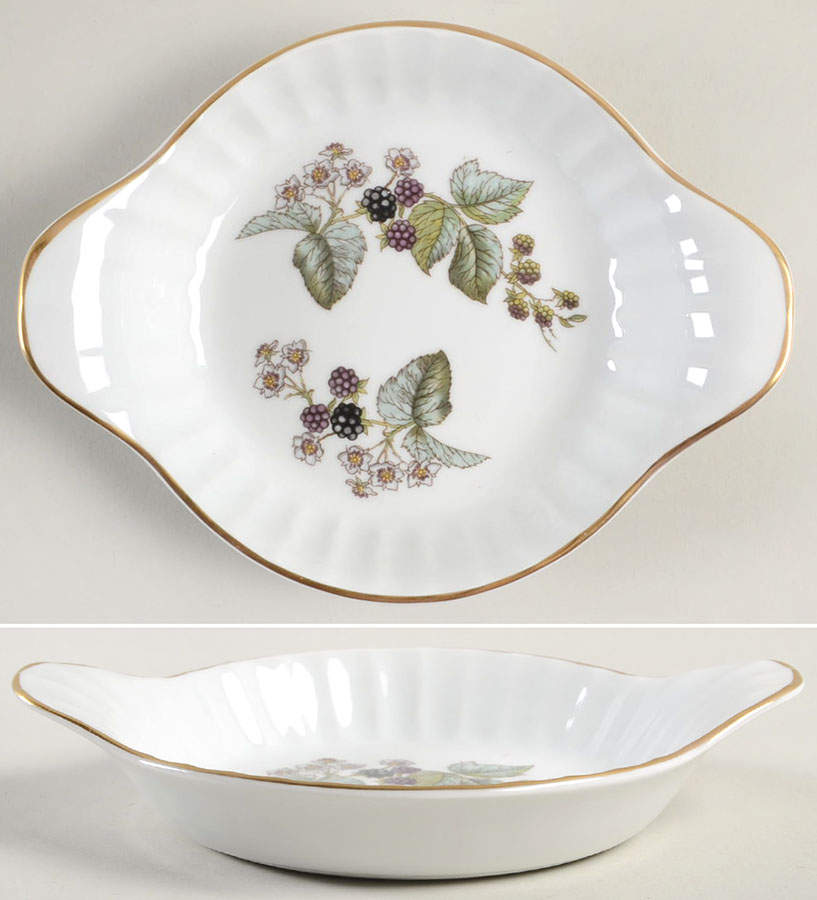 Lavinia (White Body, Bone) 7" Eared Round Egg Dish by Royal Worcester-1