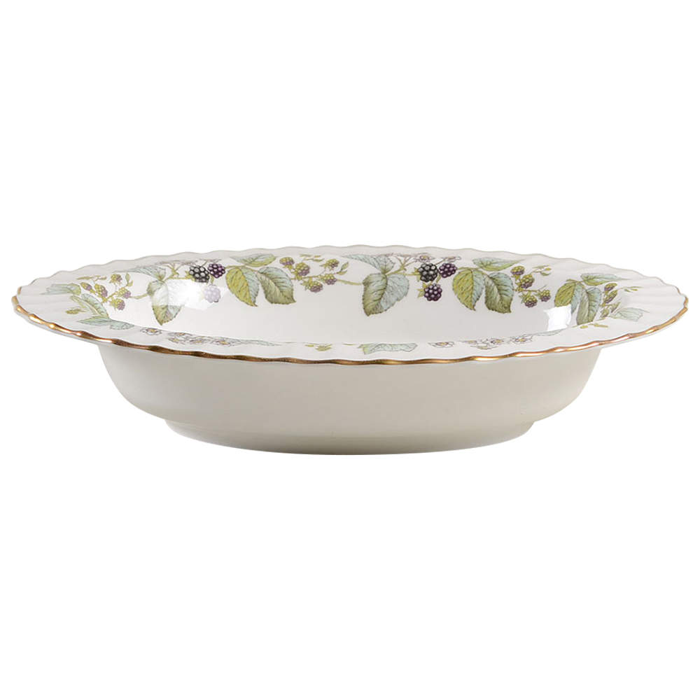 Lavinia (White Body, Bone) 10" Oval Vegetable Bowl by Royal Worcester-1