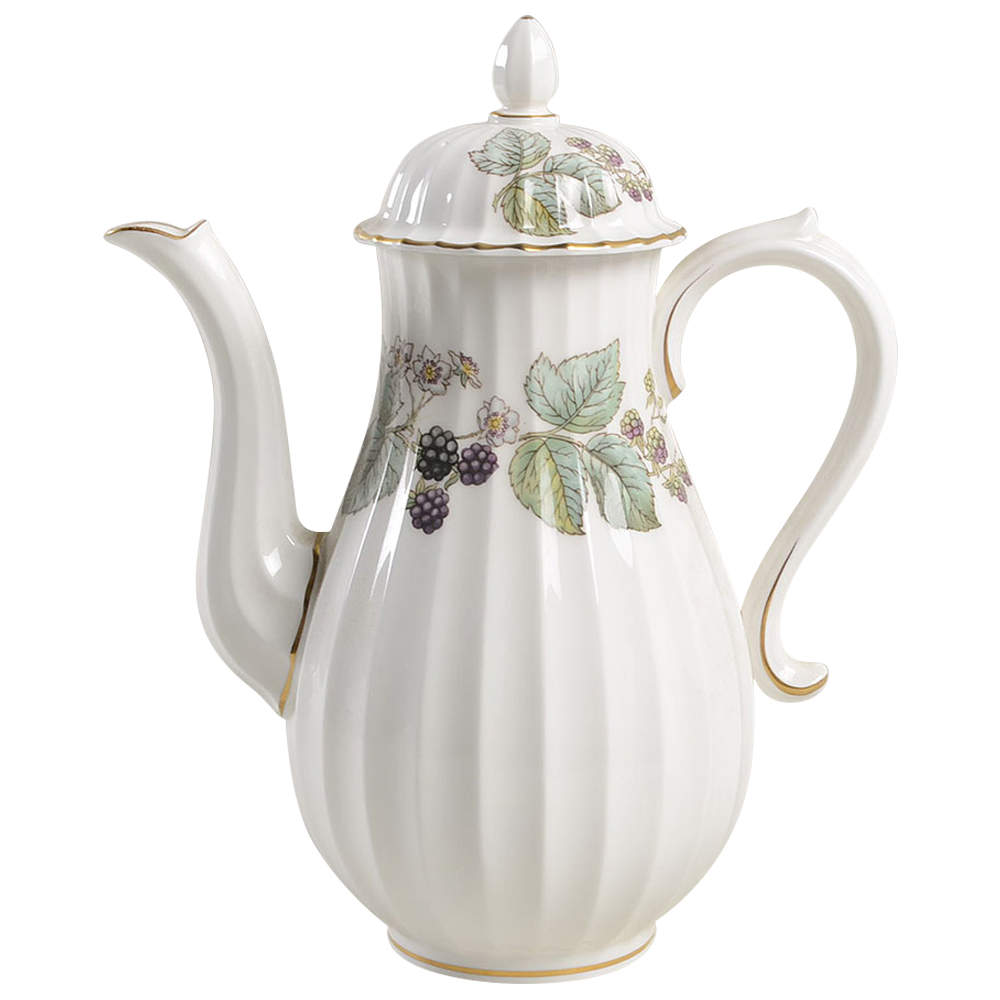 Lavinia (White Body, Bone) Coffee Pot & Lid by Royal Worcester-1