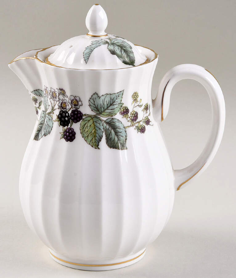 Lavinia (White Body, Bone) Mini Coffee Pot & Lid by Royal Worcester-1