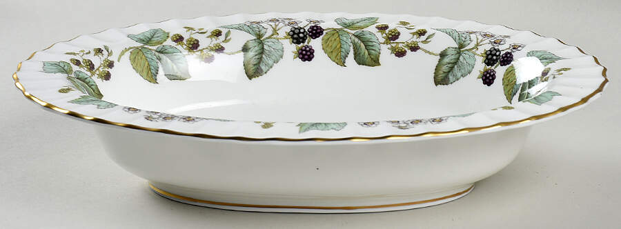 Lavinia (White Body, Bone) 10" Oval Vegetable Bowl by Royal Worcester-1