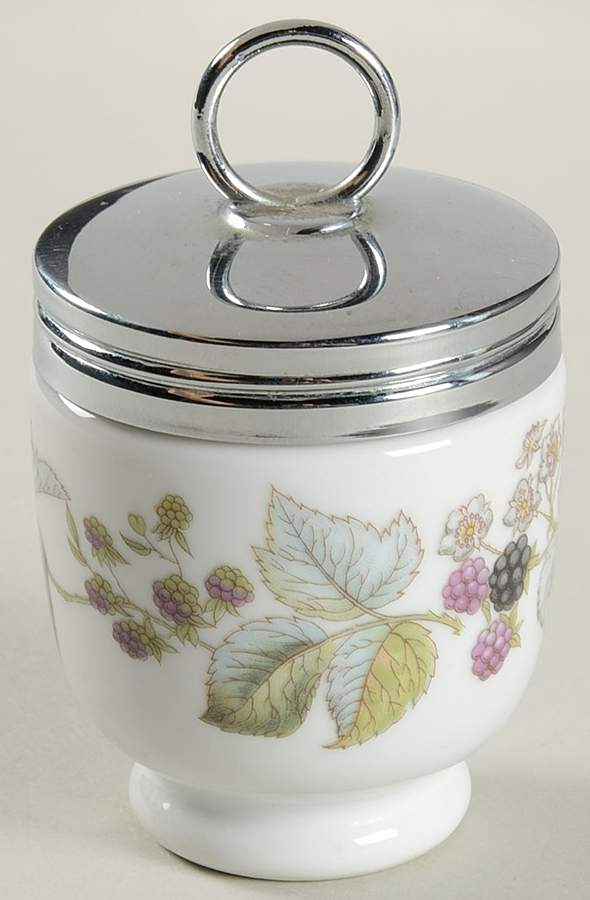 Lavinia (White Body, Bone) Egg Coddler & Lid by Royal Worcester-1