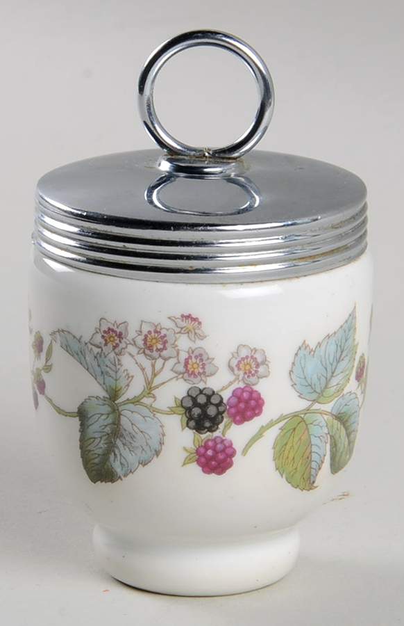 Lavinia (White Body, Bone) Egg Coddler & Lid by Royal Worcester-1
