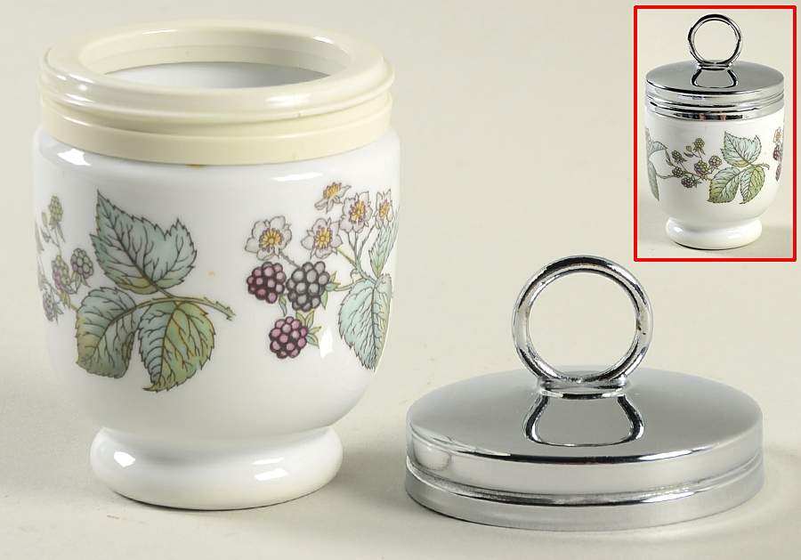 Lavinia (White Body, Bone) Egg Coddler & Lid by Royal Worcester-1