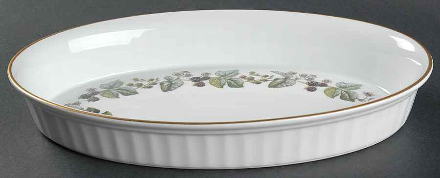 Lavinia (White Body, Bone) 10" Oval Baker by Royal Worcester-1