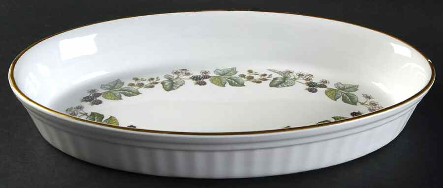 Lavinia (White Body, Bone) 12'' Oval Baker by Royal Worcester-1