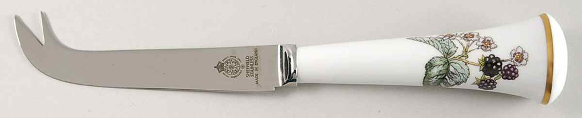 Lavinia (White Body, Bone) Cheese Knife with Stainless Blade by Royal Worcester-1