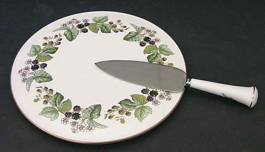 Lavinia (White Body, Bone) Cake Plate and Server (Boxed Set) by Royal Worcester-1