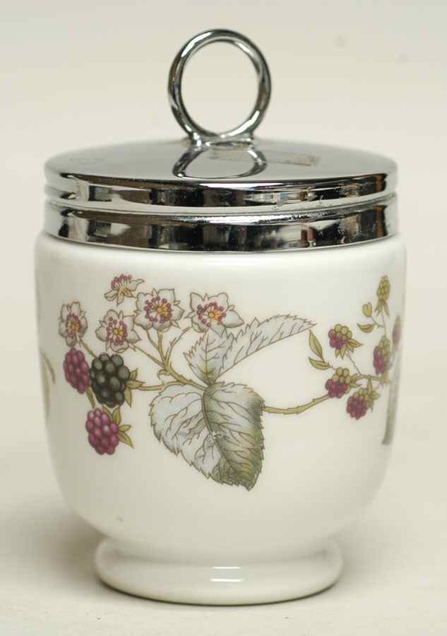 Lavinia (White Body, Bone) King Size Egg Coddler & Lid by Royal Worcester-1