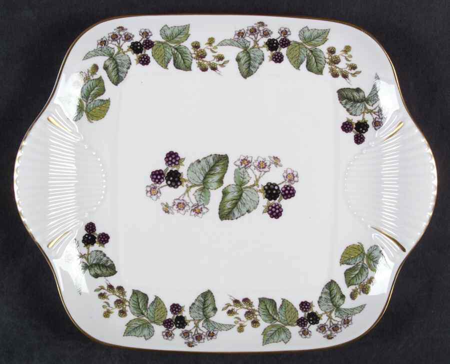 Lavinia (White Body, Bone) Square Handled Cake Plate by Royal Worcester-1