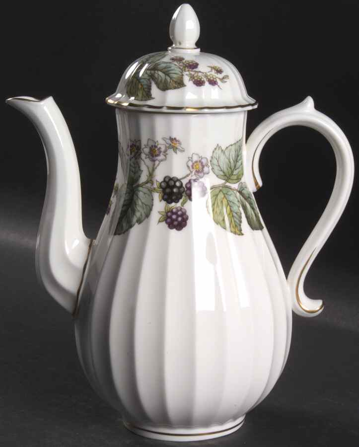 Lavinia (White Body, Bone) Small Coffee Pot & Lid by Royal Worcester-1