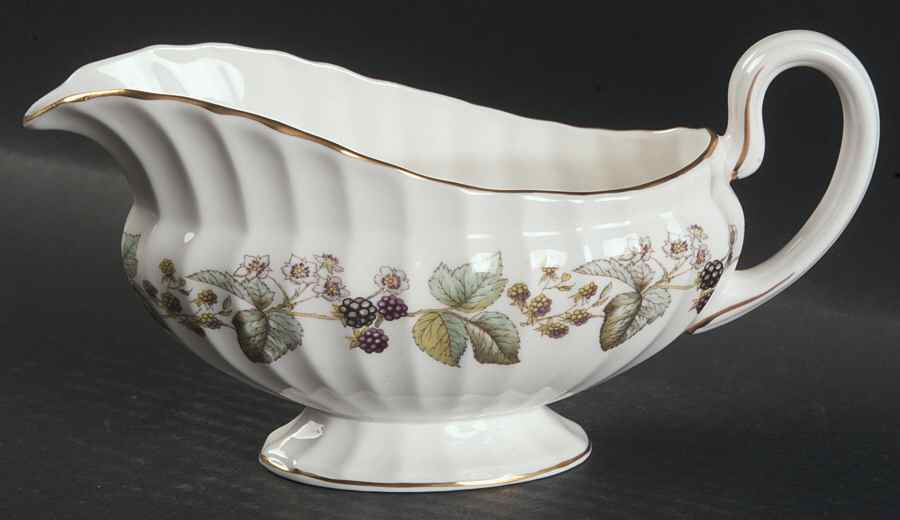 Lavinia (White Body, Bone) Gravy Boat by Royal Worcester-1