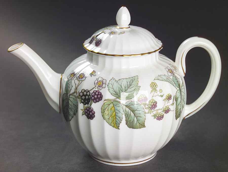 Lavinia (White Body, Bone) Mini Teapot & Lid by Royal Worcester-1