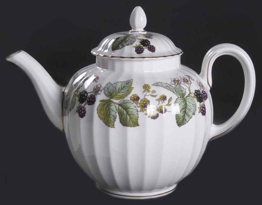 Lavinia (White Body, Bone) Teapot & Lid by Royal Worcester-1