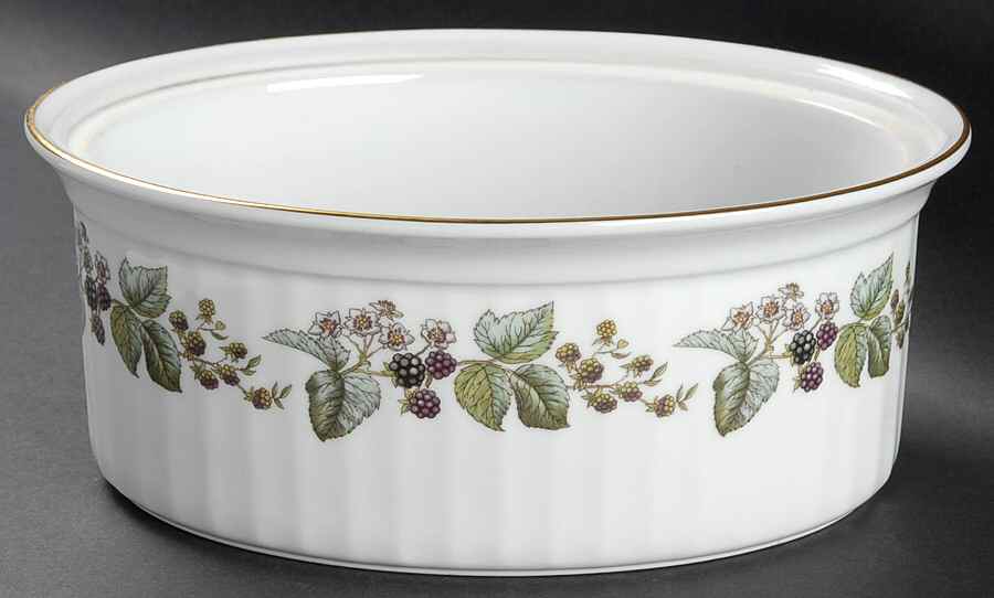 Lavinia (White Body, Bone) 2.25 Quart Oval Covered Casserole No Lid by Royal Worcester-1