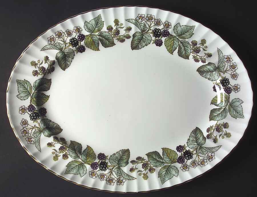 Lavinia (White Body, Bone) 15" Oval Serving Platter by Royal Worcester-1