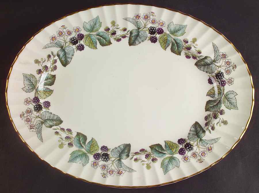 Lavinia (White Body, Bone) 13" Oval Serving Platter by Royal Worcester-1
