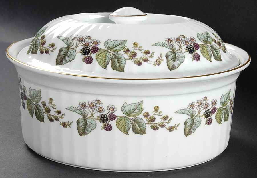 Lavinia (White Body, Bone) 2.25 Quart Oval Covered Casserole by Royal Worcester-1