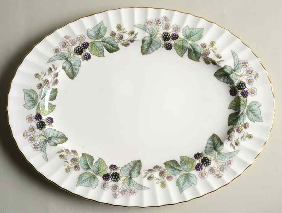 Lavinia (White Body, Bone) 14" Oval Serving Platter by Royal Worcester-1
