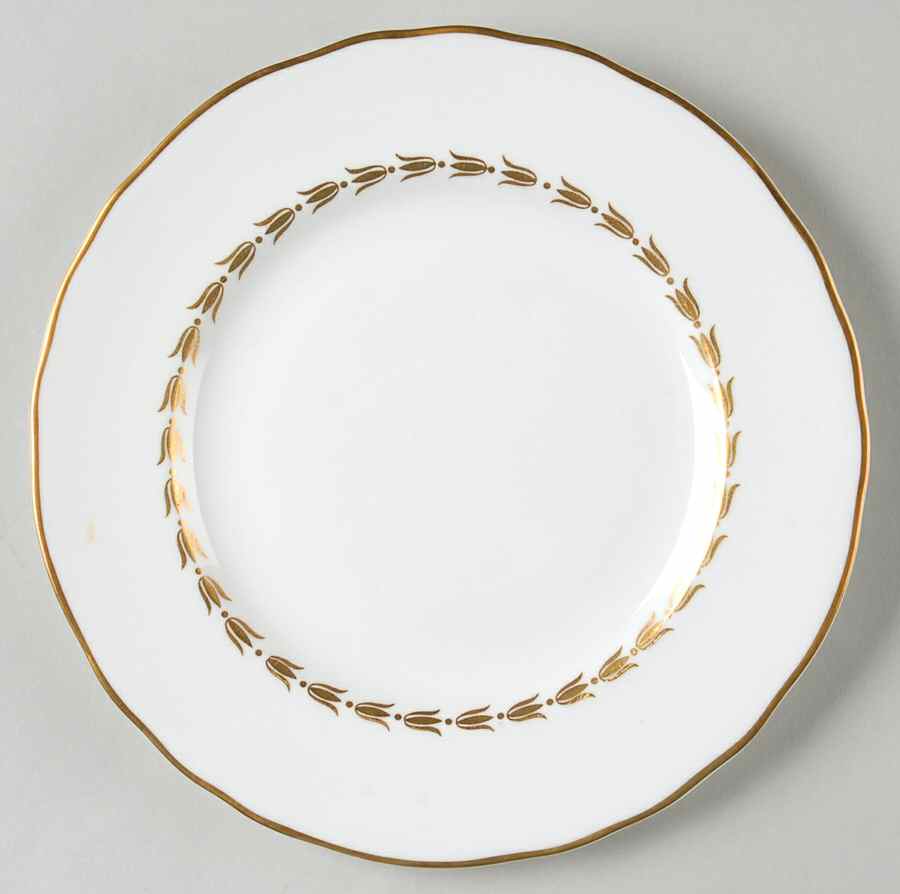 Lotus Gold and White Salad Plate by Royal Worcester-1