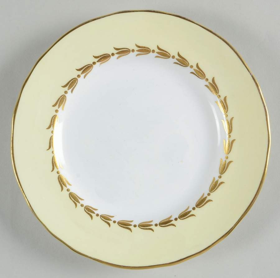Lotus Yellow Bread & Butter Plate by Royal Worcester-1