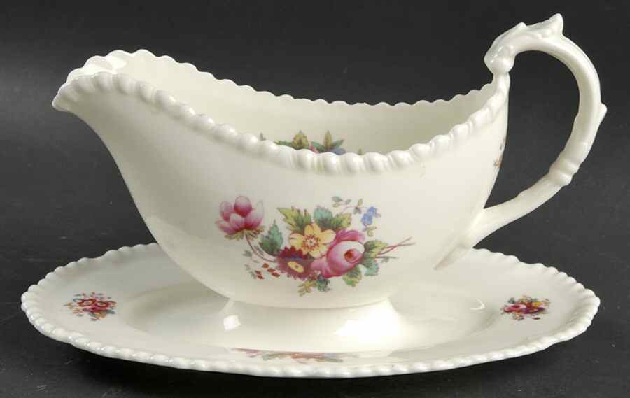 Louise Gravy Boat with Attached Underplate by Royal Worcester-1