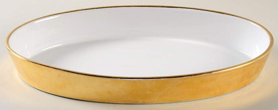 Lustre Gold 12'' Oval Baker by Royal Worcester-1