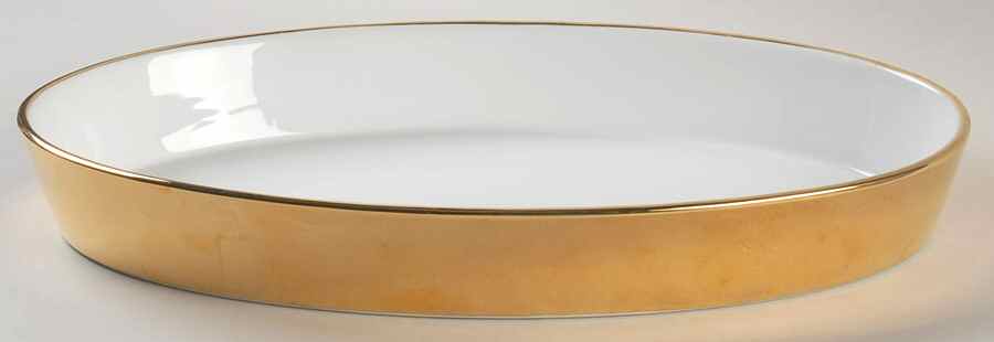 Lustre Gold 14" Oval Baker by Royal Worcester-1