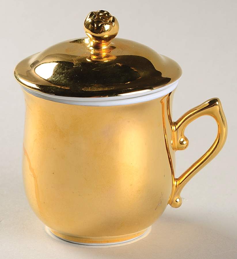 Lustre Gold 2 Pc Pot de Creme w/Lid & Base by Royal Worcester-1