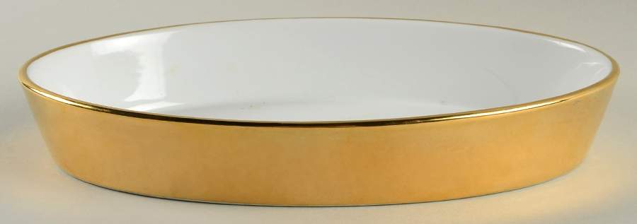 Lustre Gold 10" Oval Vegetable Bowl by Royal Worcester-1